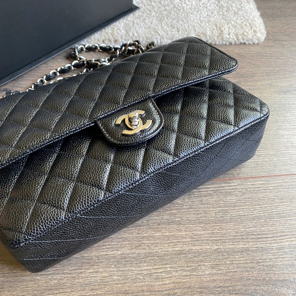 SOLD Chanel medium classic double flap in caviar - Picture 7 of 12